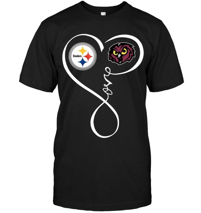 Pittsburgh Steelers  Temple Owls Love Heart Shirt