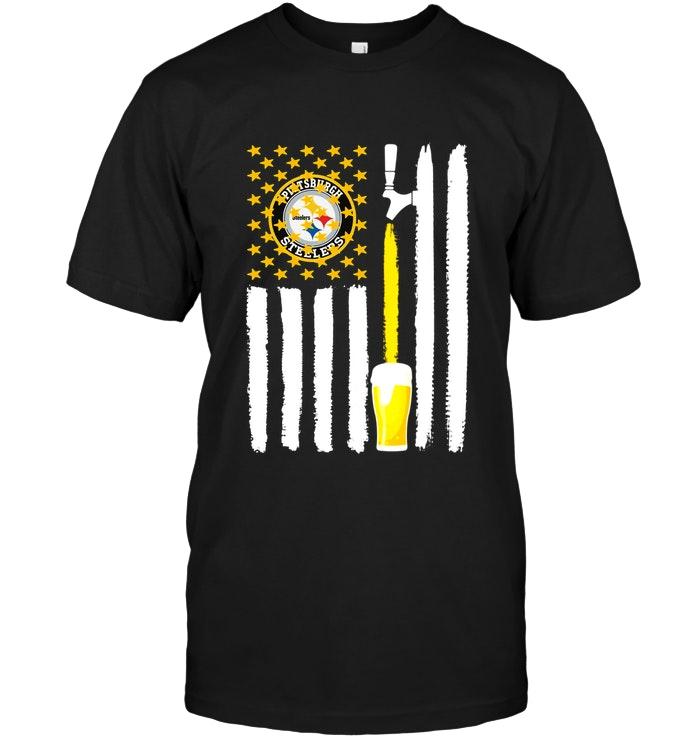 Pittsburgh Steelers Beer American Flag Shirt