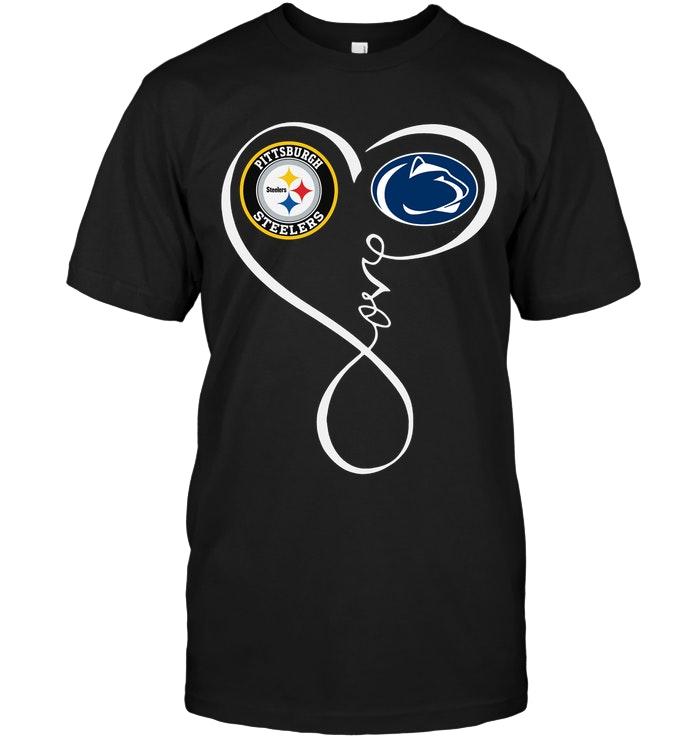 Pittsburgh Steelers Penn State Nittany Lions Love Heart Shirt