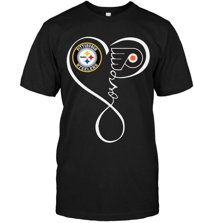 Pittsburgh Steelers Philadelphia Flyers Love Heart Shirt