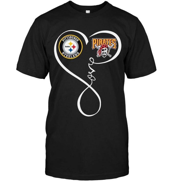 Pittsburgh Steelers Pittsburgh Pirates Love Heart Shirt