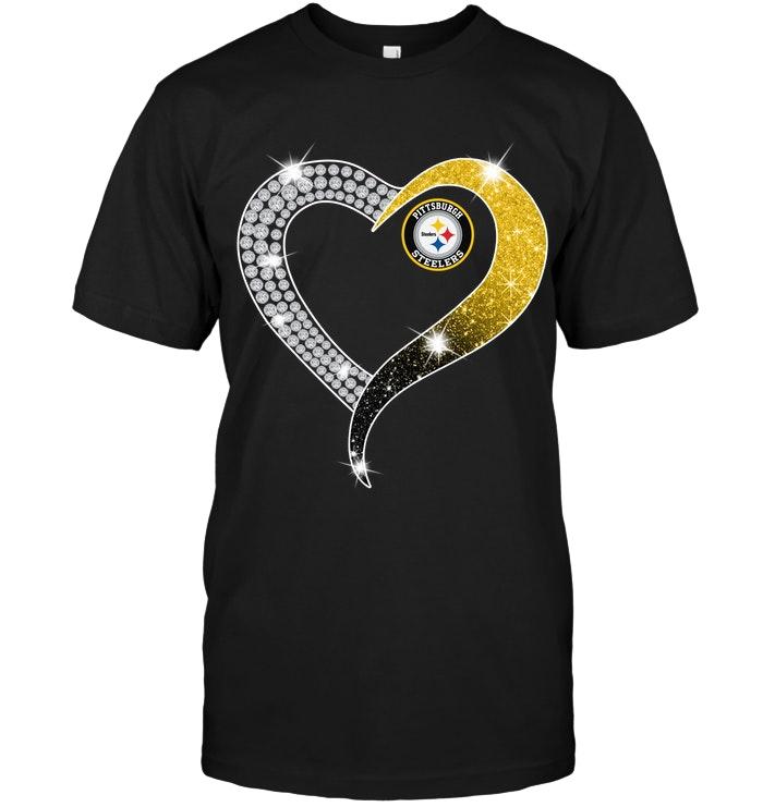 Pittsburgh Steelers Glitter Diamond Heart Shirt