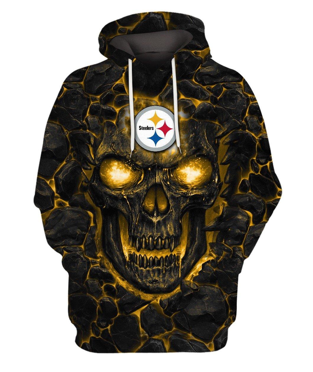 Pittsburgh Steelers Skull 3d Full Printed Shirt