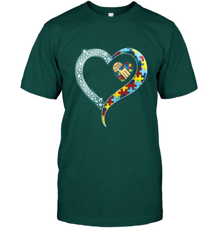 Proud Nana Of A Granddaughter With Autism Heart T Shirt