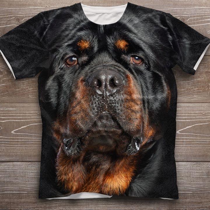 Rottweiler Face 3d Printed Shirt