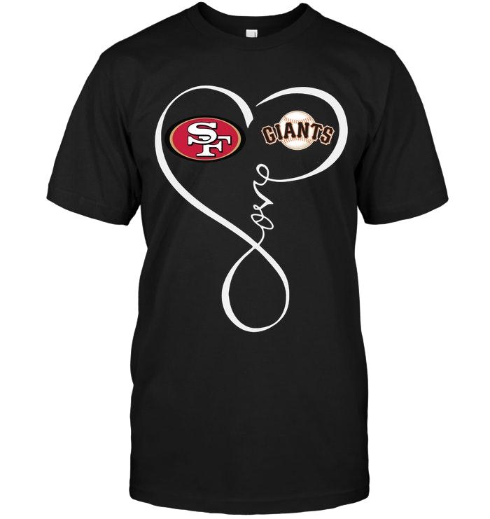 San Francisco 49ers San Francisco Giants Love Heart Shirt