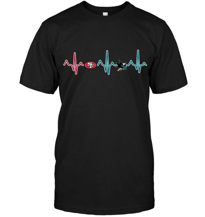 San Francisco 49ers San Jose Sharks Heartbeat Shirt