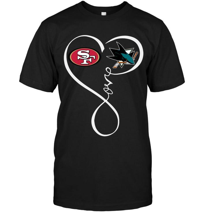 San Francisco 49ers San Jose Sharks Love Heart Shirt