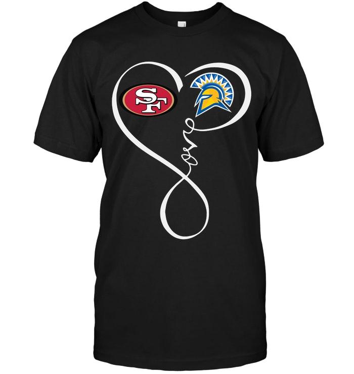San Francisco 49ers San Jose State Spartans Love Heart Shirt