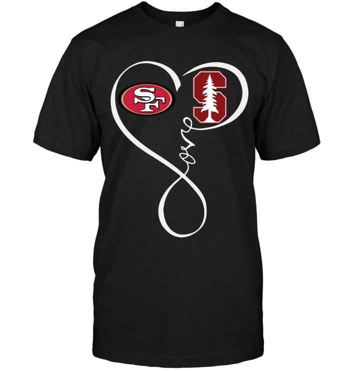 San Francisco 49ers Stanford Cardinal Love Heart Shirt