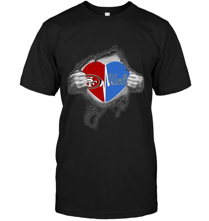 San Francisco 49ers Ucla Bruins Love Heartbeat Ripped Shirt
