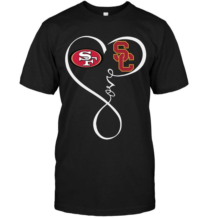 San Francisco 49ers Usc Trojans Love Heart Shirt