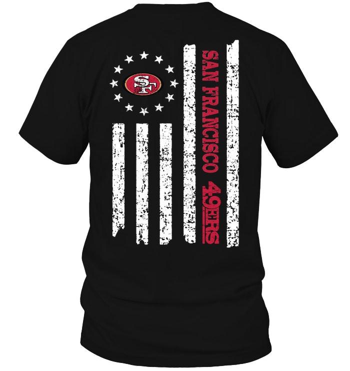 San Francisco 49ers Star American Flag On Back Shirt