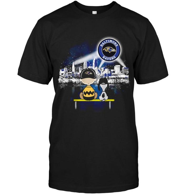 Snoopy Watch Baltimore Ravens City Star Light Shirt