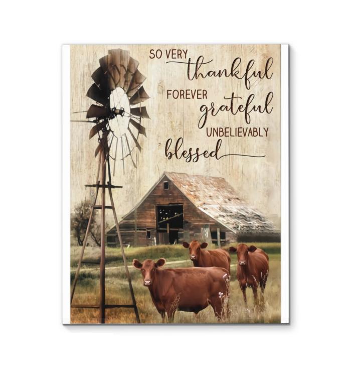 So Very Thank You Forever Grateful Unbelievably Blessed Heifer In Farm Canvas