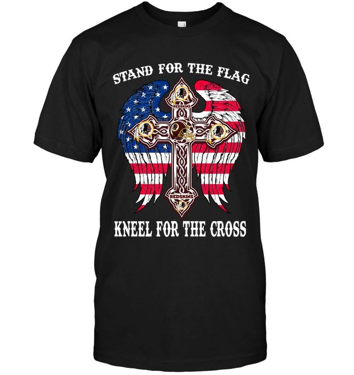 Stand For Flag Kneel For Cross Washington Redskins Jesus Cross American Flag Wings Shirt