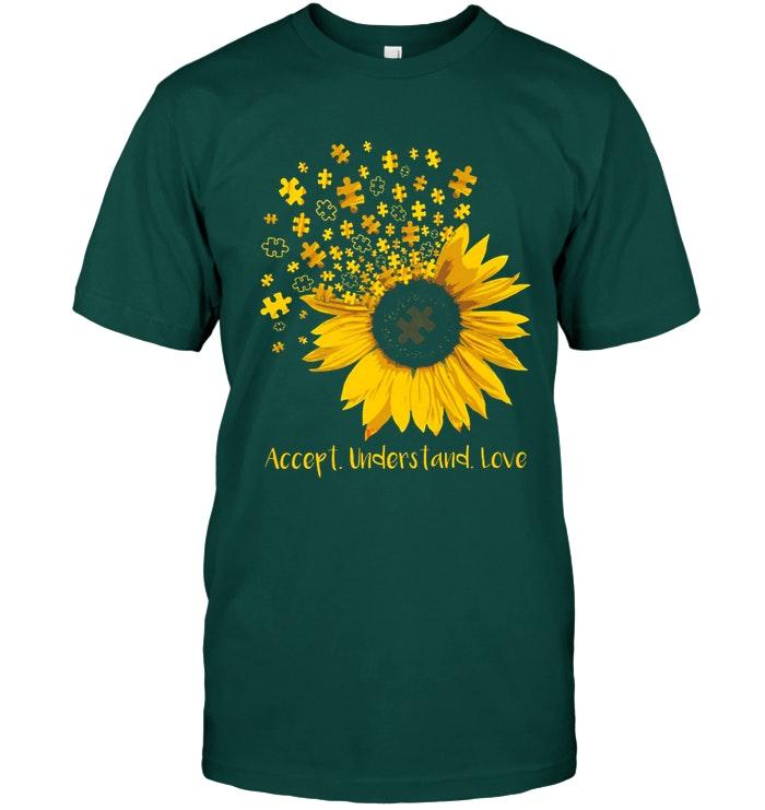Sunflower Autism Accept Understand Love T Shirt