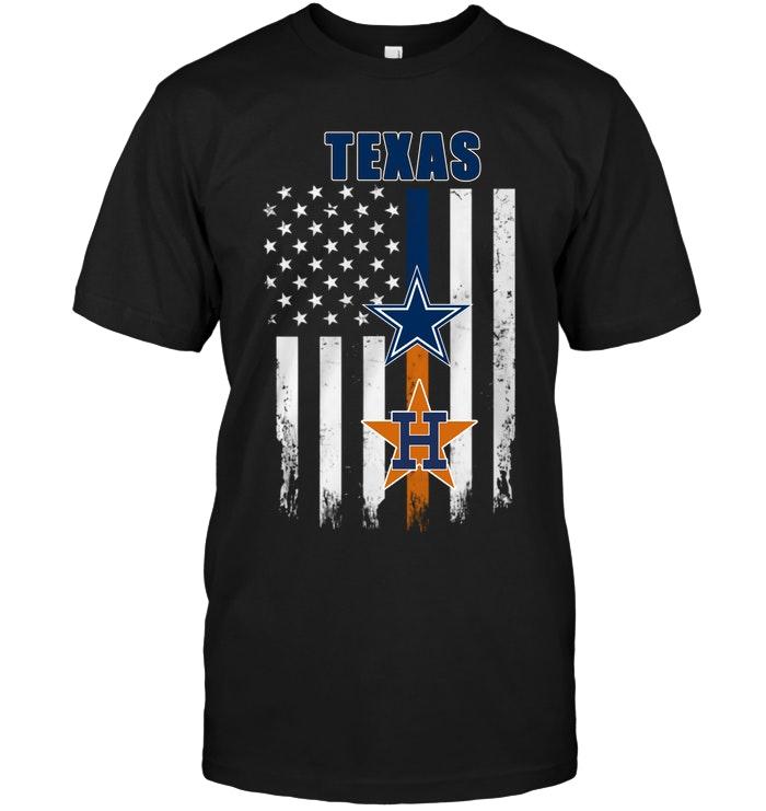 Texas Dallas Cowboys Houston Astros American Flag Shirt