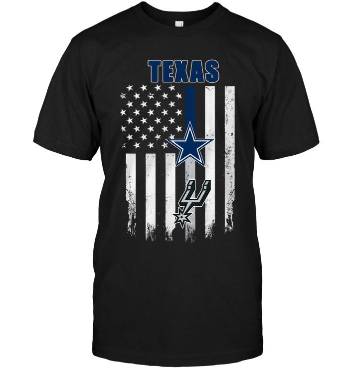 Texas Dallas Cowboys San Antonio Spurs American Flag Shirt
