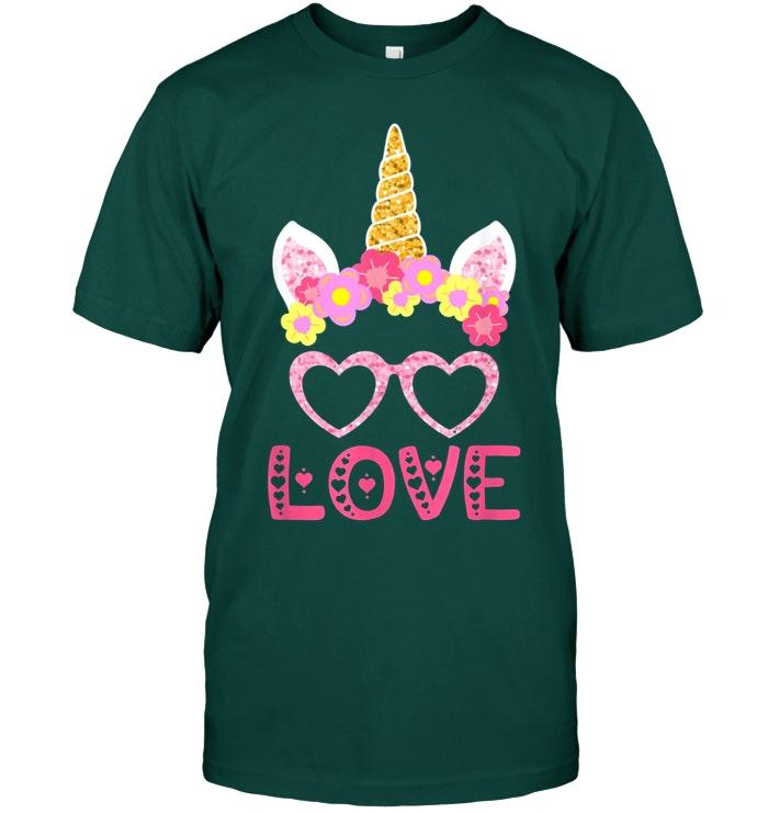 Unicorn Love Heart T Shirt