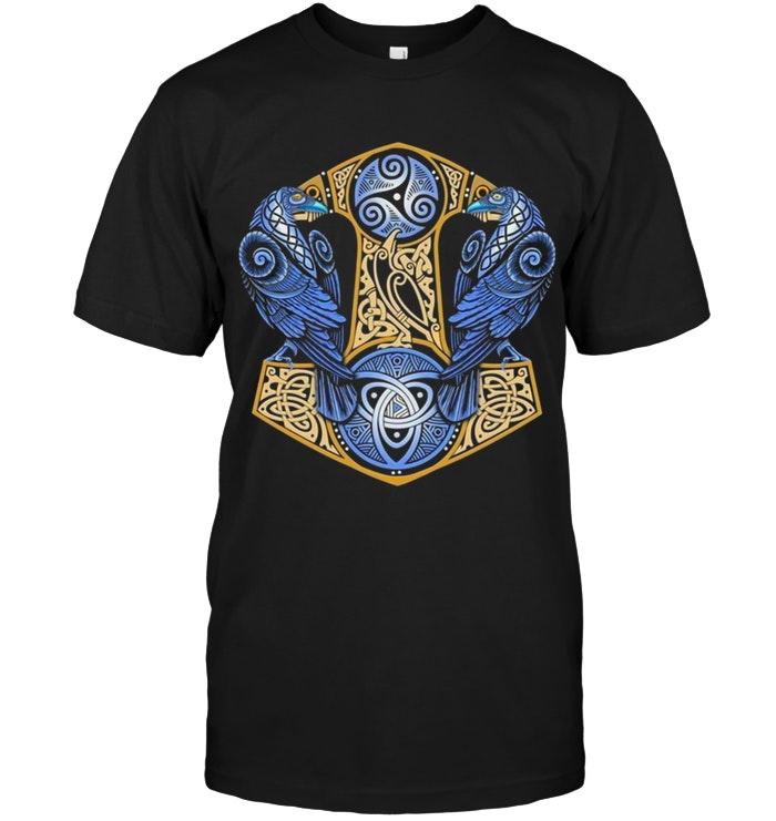 Viking Mjolnir Crow Raven Shirt