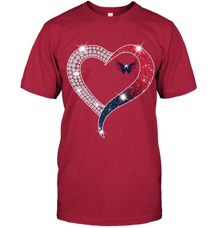 Washington Capitals Glitter Diamond Heart Shirt