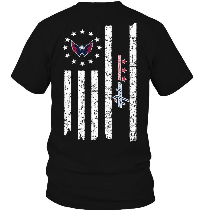 Washington Capitals Star American Flag On Back Shirt