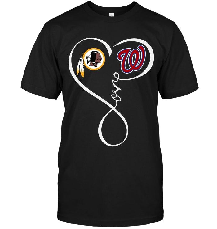 Washington Redskins Washington Nationals Love Heart Shirt