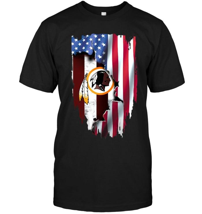 Washington Redskins Flag Ripped American Flag Shirt