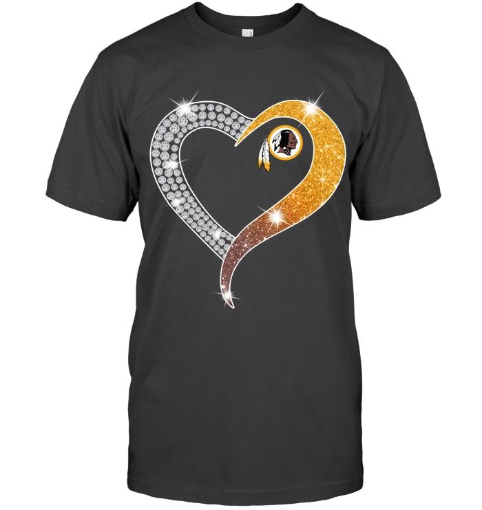 Washington Redskins Glitter Diamond Heart Shirt