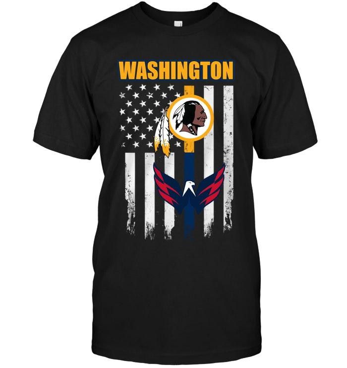 Washington Washington Redskins Washington Capitals American Flag Shirt