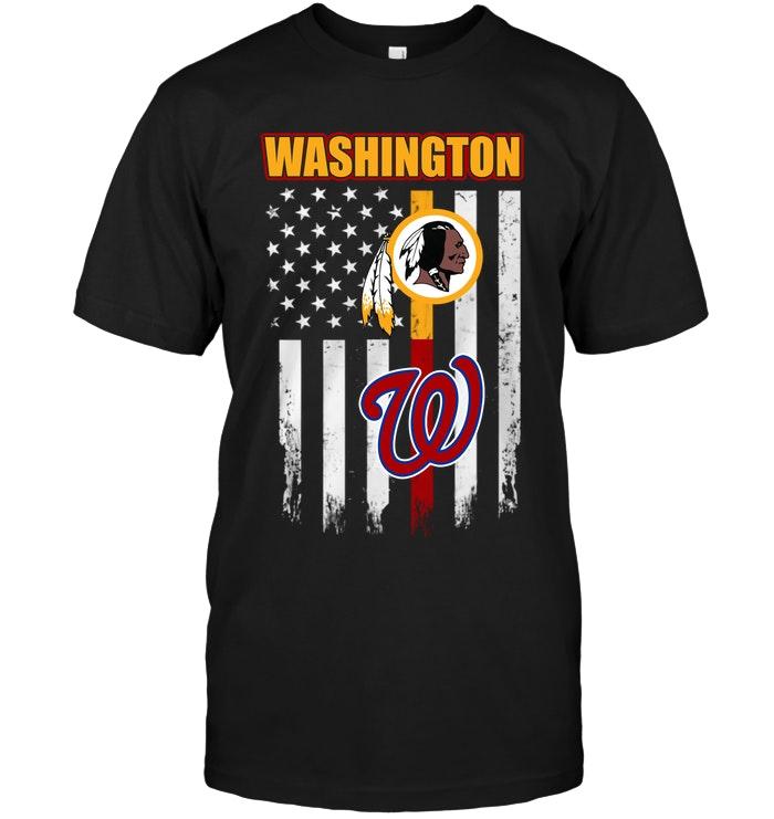 Washington Washington Redskins Washington Nationals American Flag Shirt