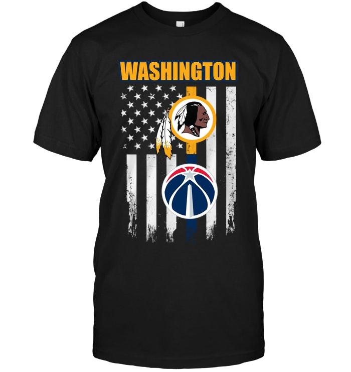 Washington Washington Redskins Washington Wizards American Flag Shirt