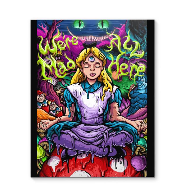 Were All Mad Here Alice In Wonderland Canvas
