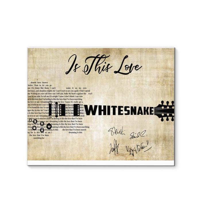 Whitesnake In This Love Lyric Guitar Typography Signed Canvas