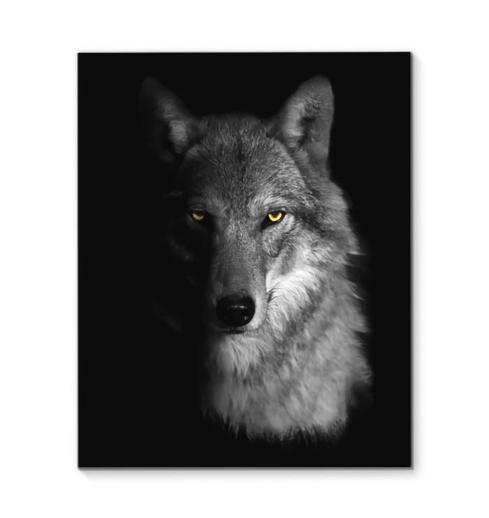 Wolf Black & White Canvas