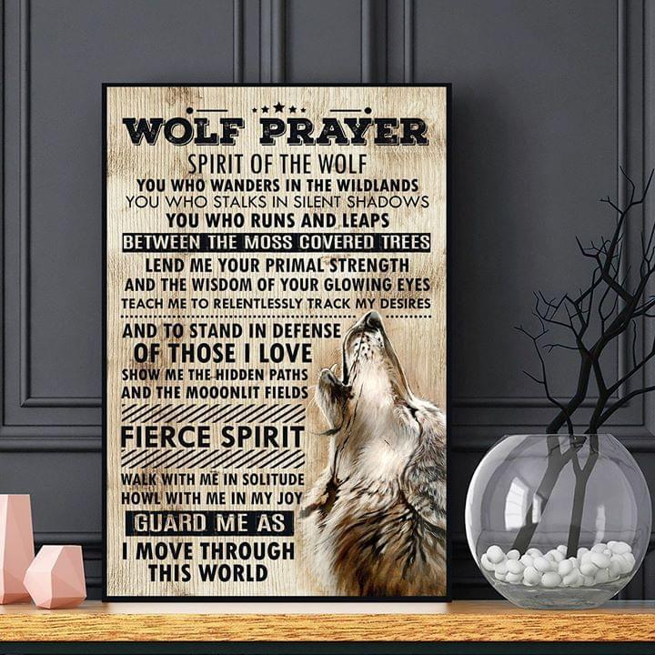 Wolf Prayer Spirit Of The Wolf Poster Canvas