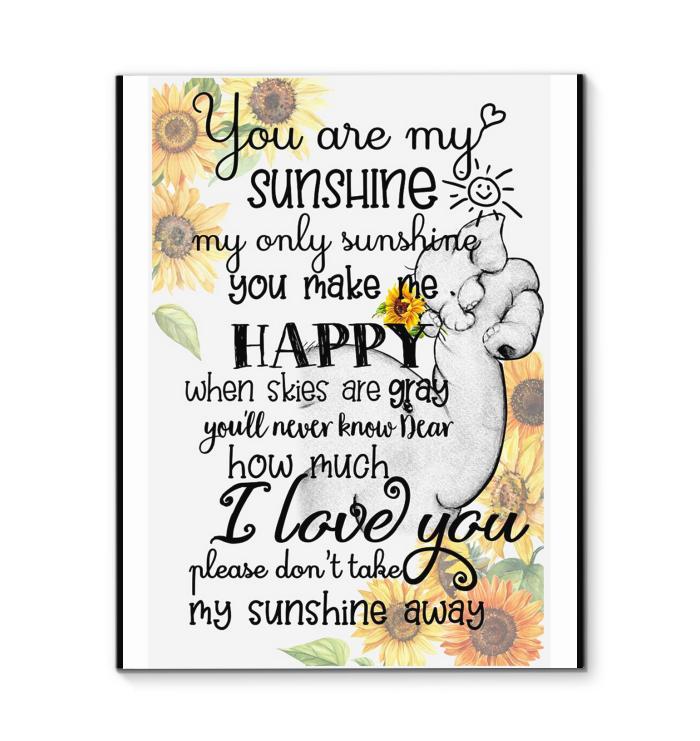 You Are My Sunshine Elephant Family Canvas New Style