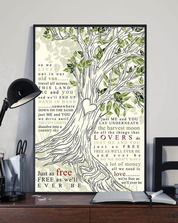 Zac Brown Band Free Lyric Heart Tree Poster Canvas