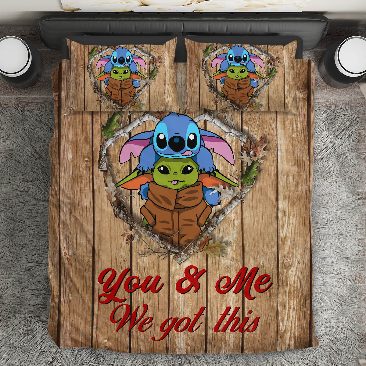 You And Me Stitch And Baby Yoda Premium Blanket Allover Print
