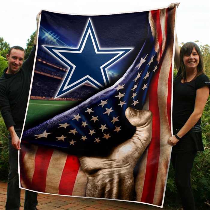 Dallas Cowboys America Blanket Premium Blanket Allover Print