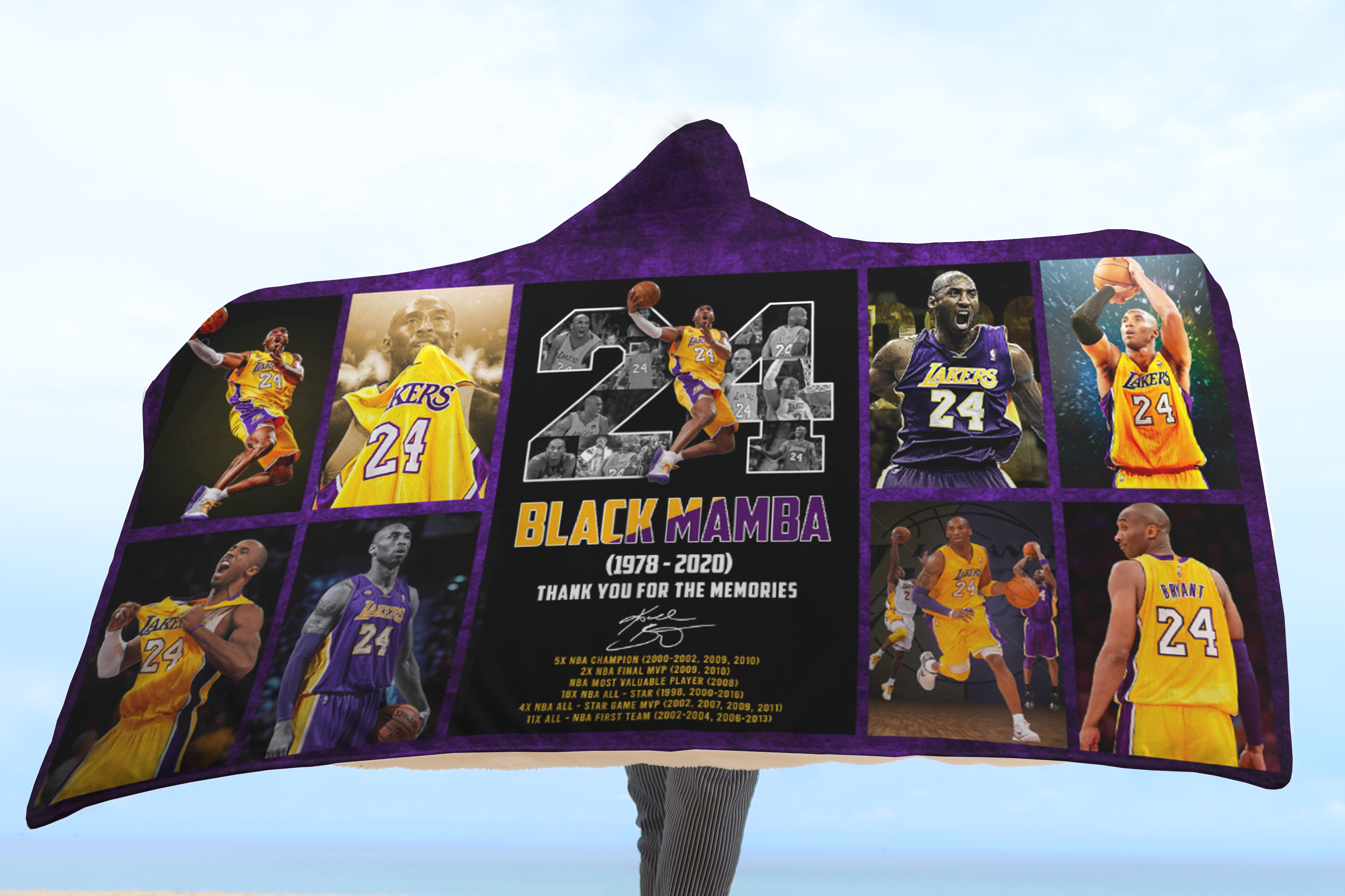 Black Mamba Thank You For The Memories Premium Hooded Blanket Allover Print
