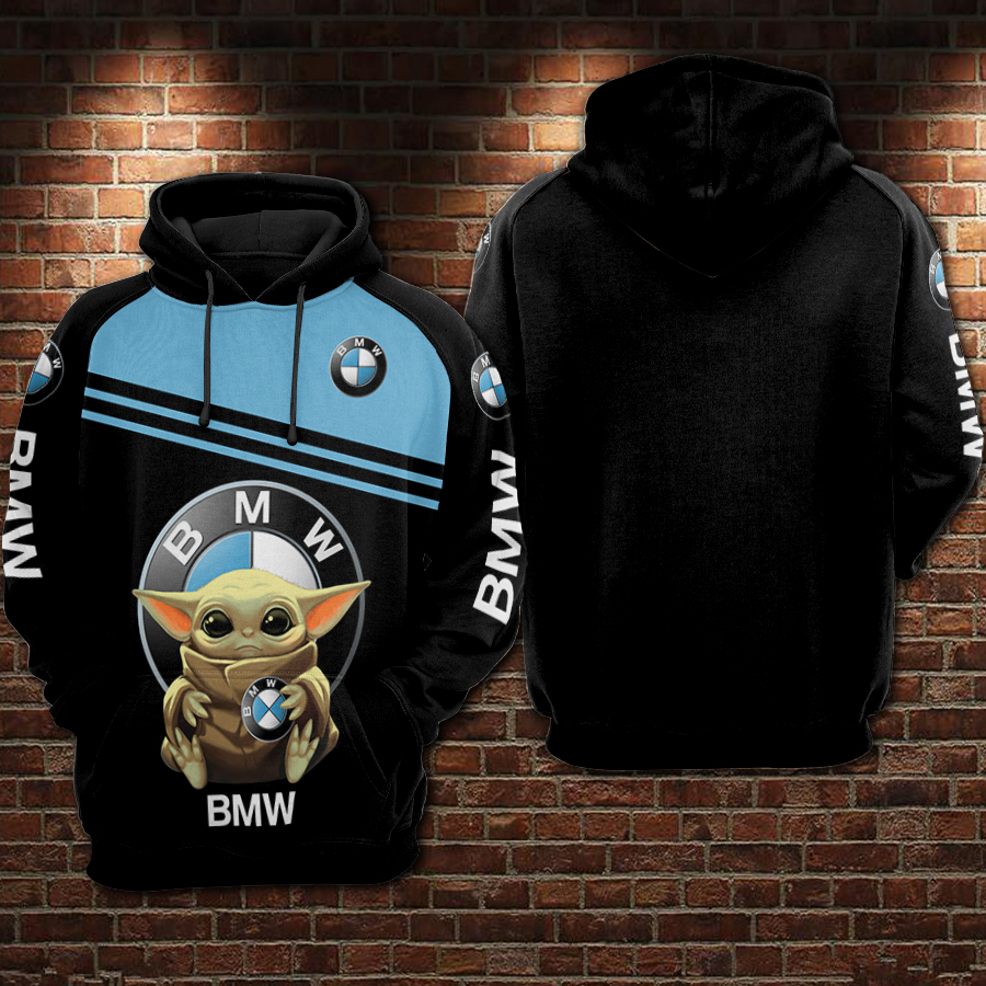 Bmw And Baby Yoda Hoodie 3d Hoodie Allover Print