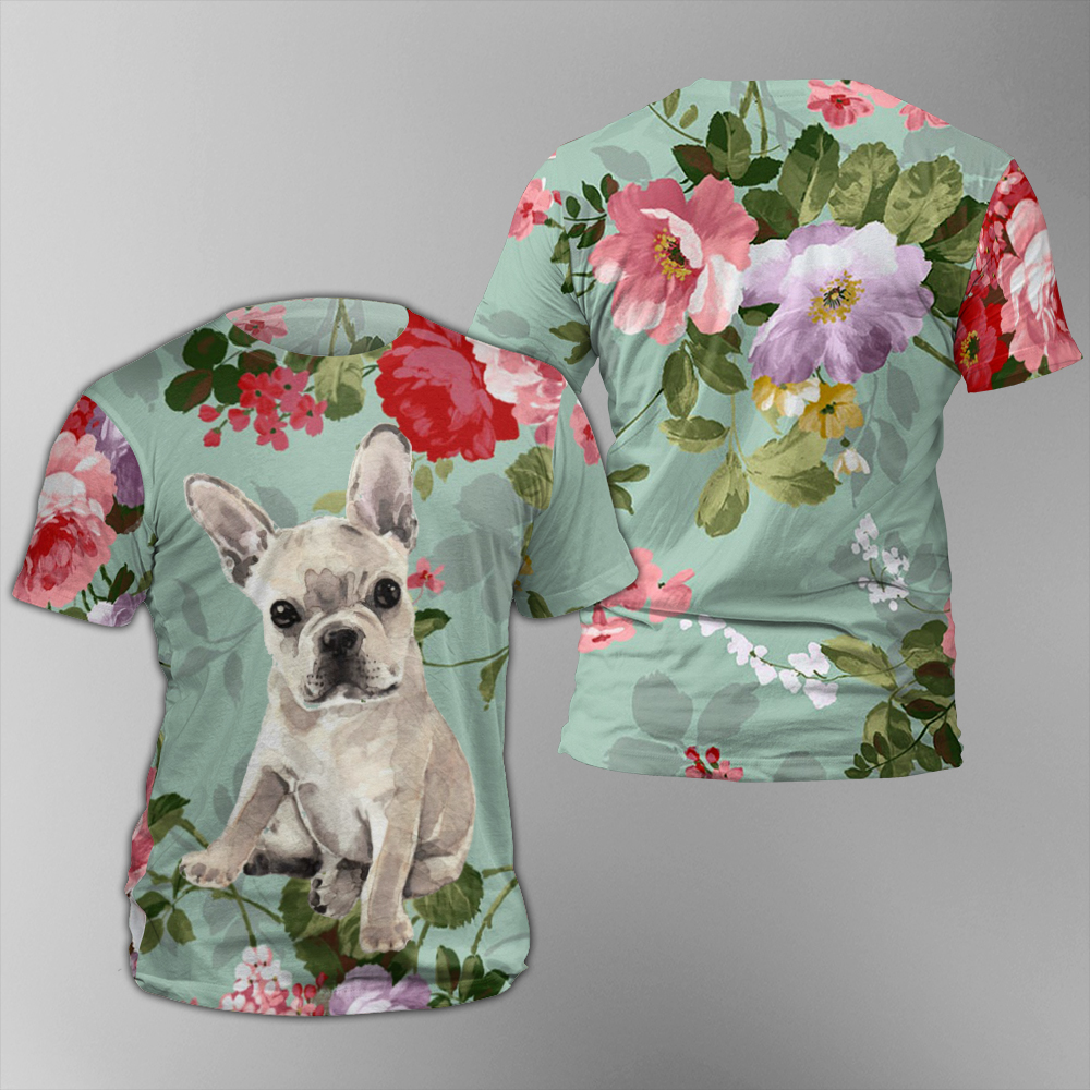 Bulldog Unisex Allover Print T Shirt 3d