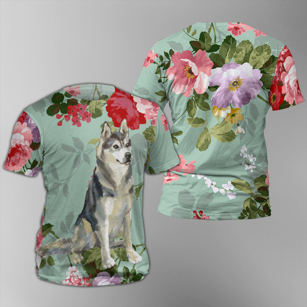 Husky Unisex Allover Print T Shirt 3d