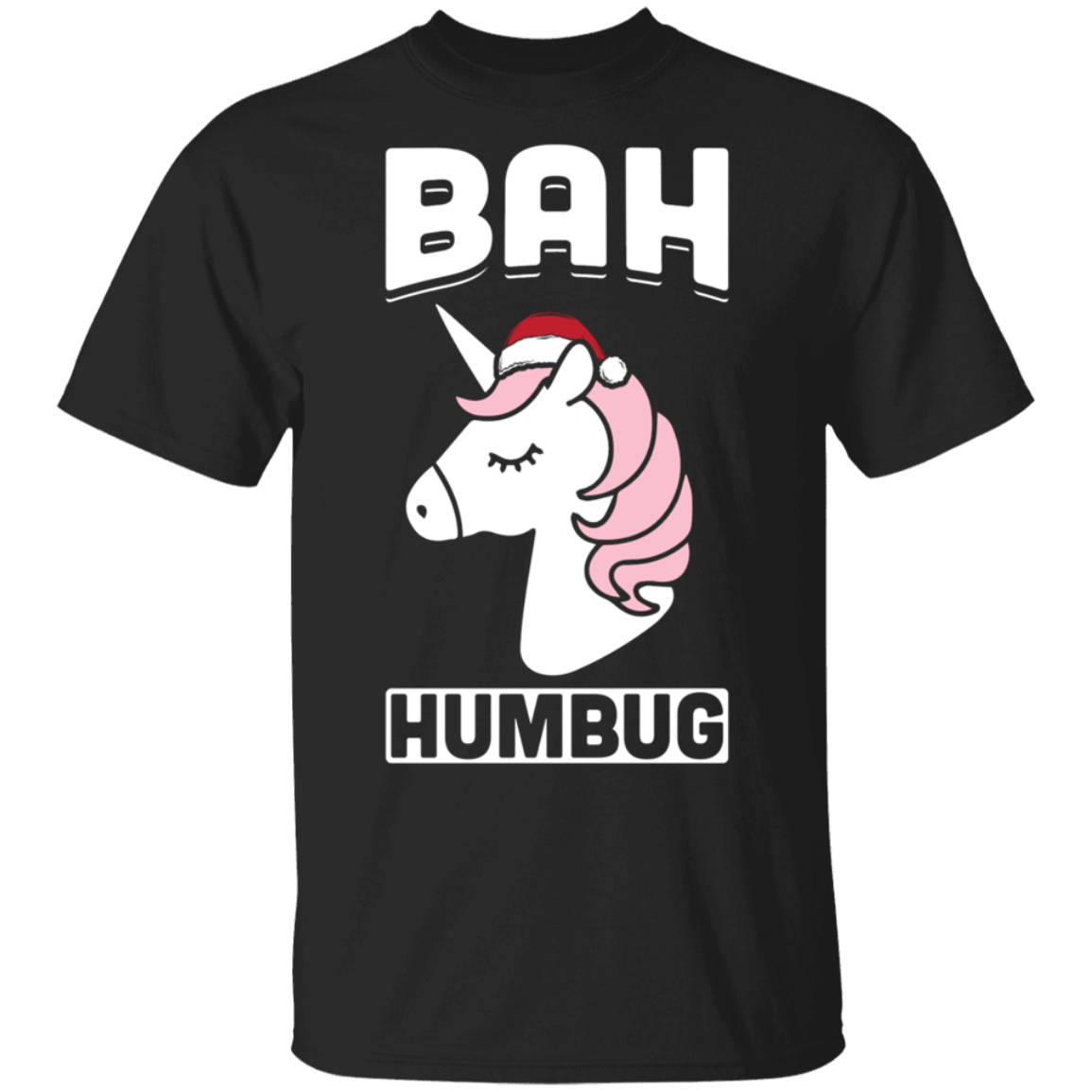 Bah Humbug Unicorn Santa Hat Anti Xmas Scrooge Hater Costume T Shirt Gift