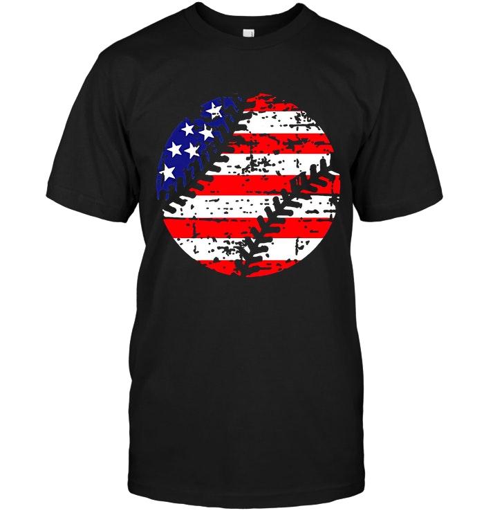 Baseball 4th July American Flag Independence Day Firework Shirt