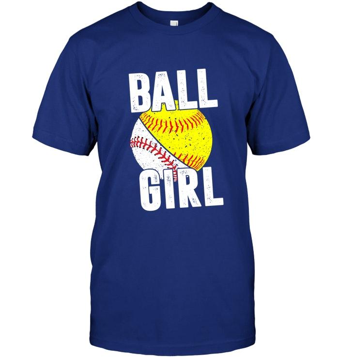 Baseball Softball Ball Girl Retro T Shirt