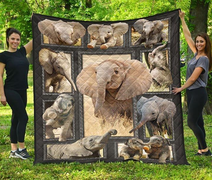 Big 3d Printed Elephant Quilt Blanket