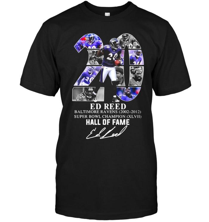 Ed Reed 20 Baltimore Ravens Hall Of Fame Signed Shirt